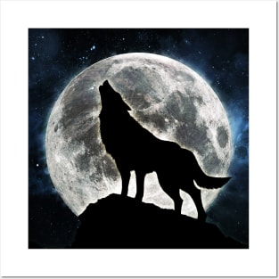 Epic moon wolf Posters and Art